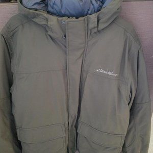Eddie Bauer Men's Jacket with Hood, size Medium Gray Color